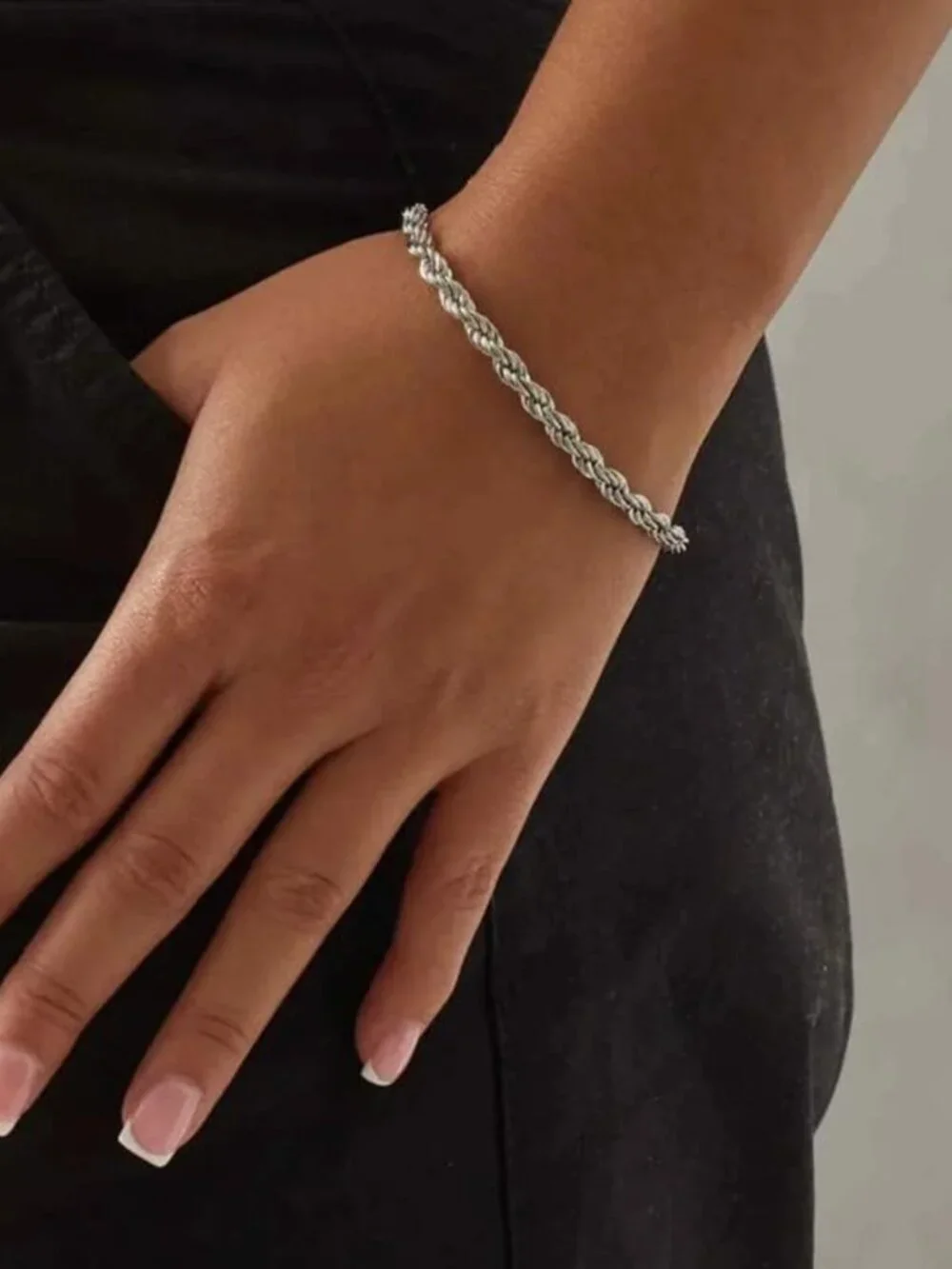 925 Sterling Silver Rope Bracelets for Men & Women - Adjustable 2/3/5mm Styles